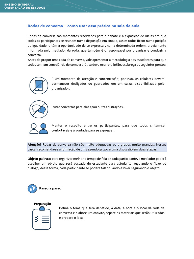 Metodologia de Rodas de Conversa na Escola | PDF