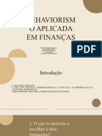 Behaviorismo Aplicada em Finanças.