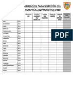 Ficha de Evaluacion para Selección Del Equipo de Robotica 2019 Robotica 2019