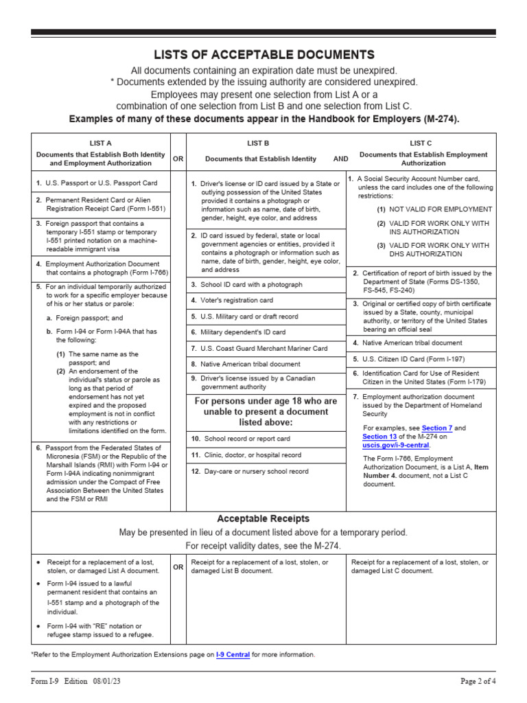 I 9 Documents PDF Identity Document Passport