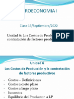 Microeconomía I - 2022 - Clase 6 - Unidad 6 - 13 Septiembre