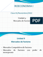 Microeconomía I - 2022 - Clase 13 - Unidad 9 - 01 Noviembre