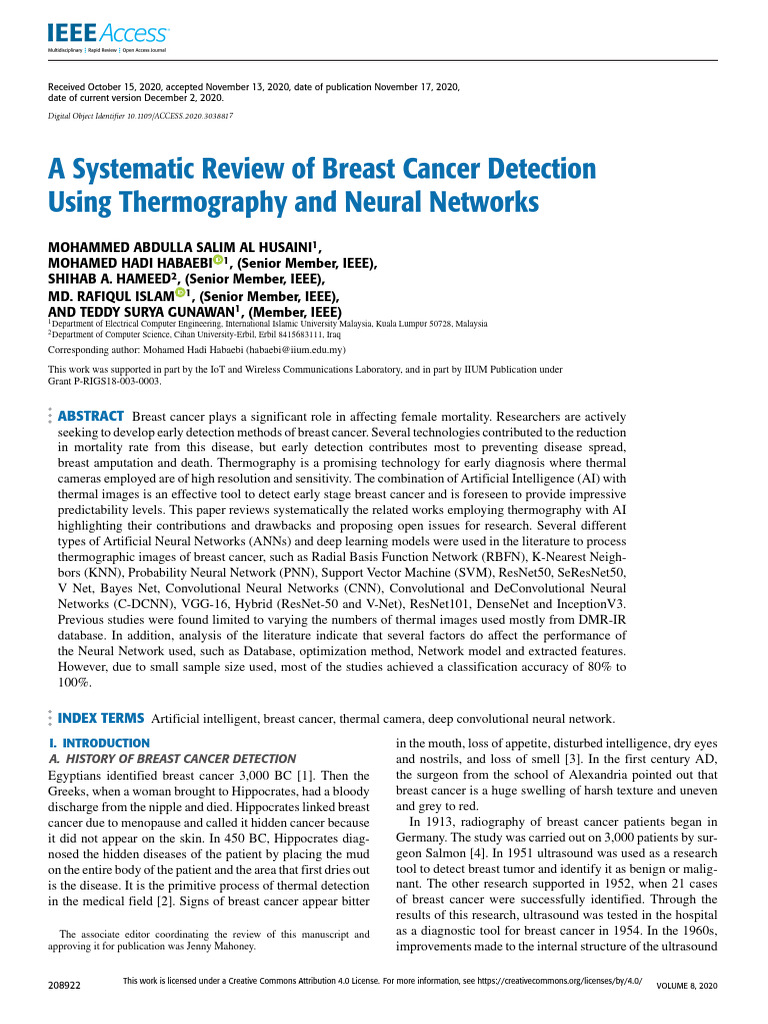 A Systematic Review of Breast Cancer Detection Using Thermography and ...