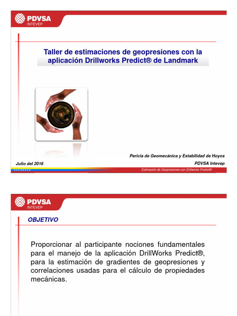 Taller Manejo Drillworks Predict Intevep PDF Roca (geología