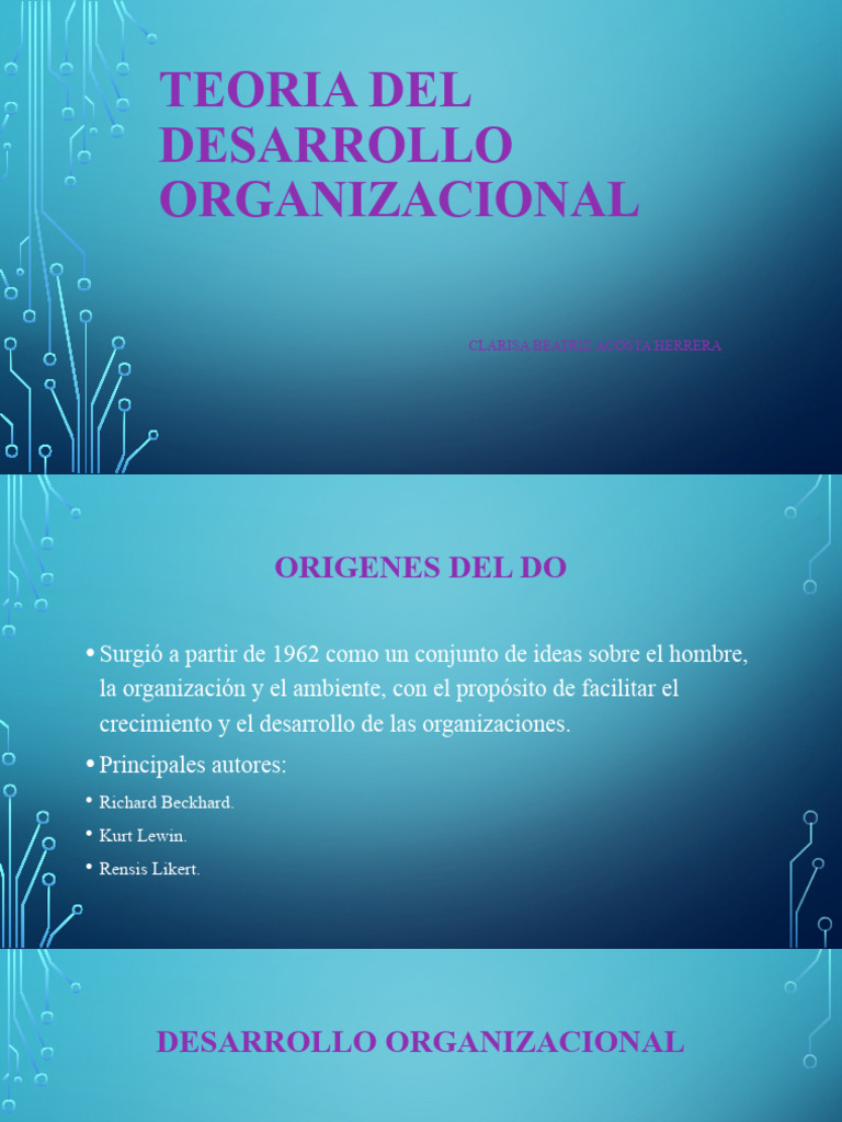 Teoria Del Desarrollo Organizacional Pdf Ciencias Del