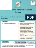 Pensando Sobre A Proporcionalidade Inversa: Matemática