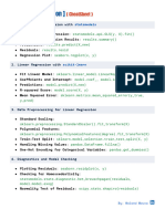 Linear regression - cheatsheet 