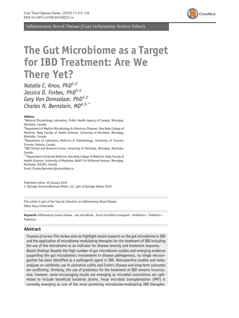 Targeting Gut Microbiome in IBD Treatment | PDF | Inflammatory Bowel ...