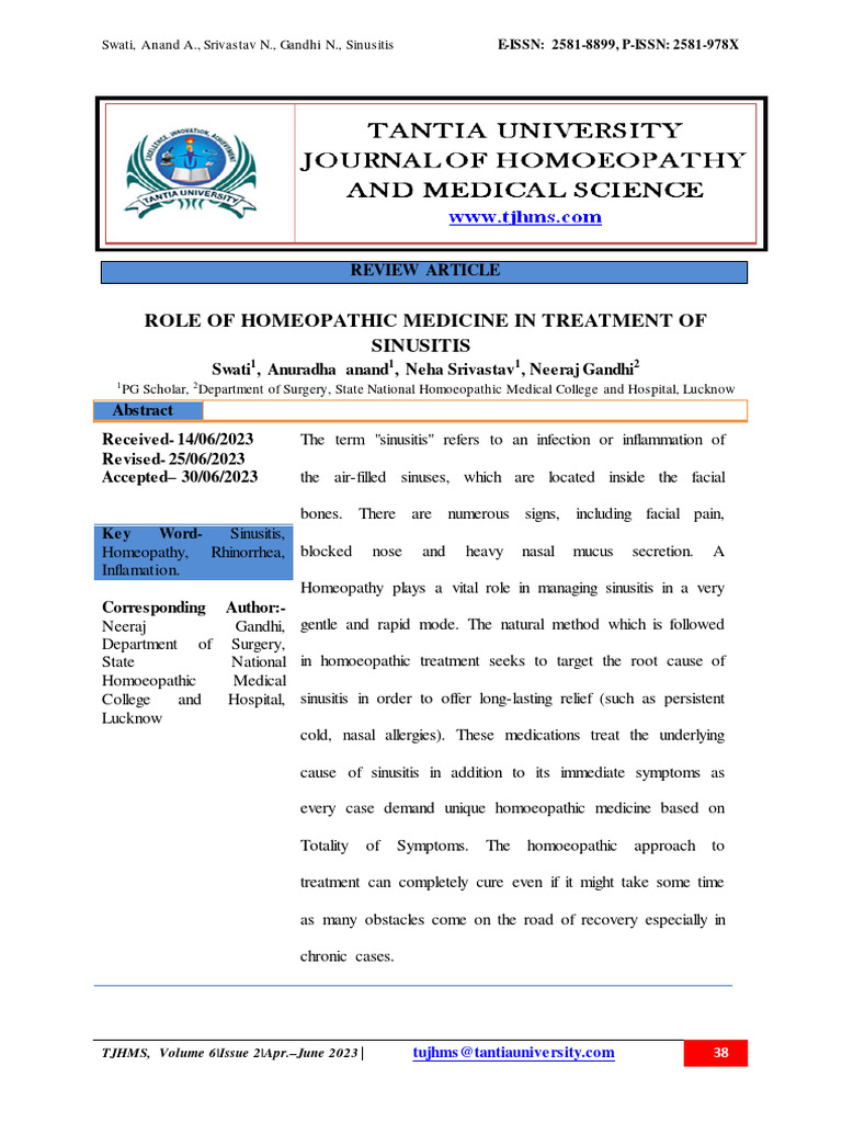 Sinusitis 20230709015055 Pdf Human Nose Diseases And Disorders