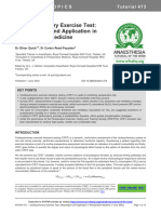 Cardiopulmonary Exercise Test - Interpretation and Application in Perioperative Medicine