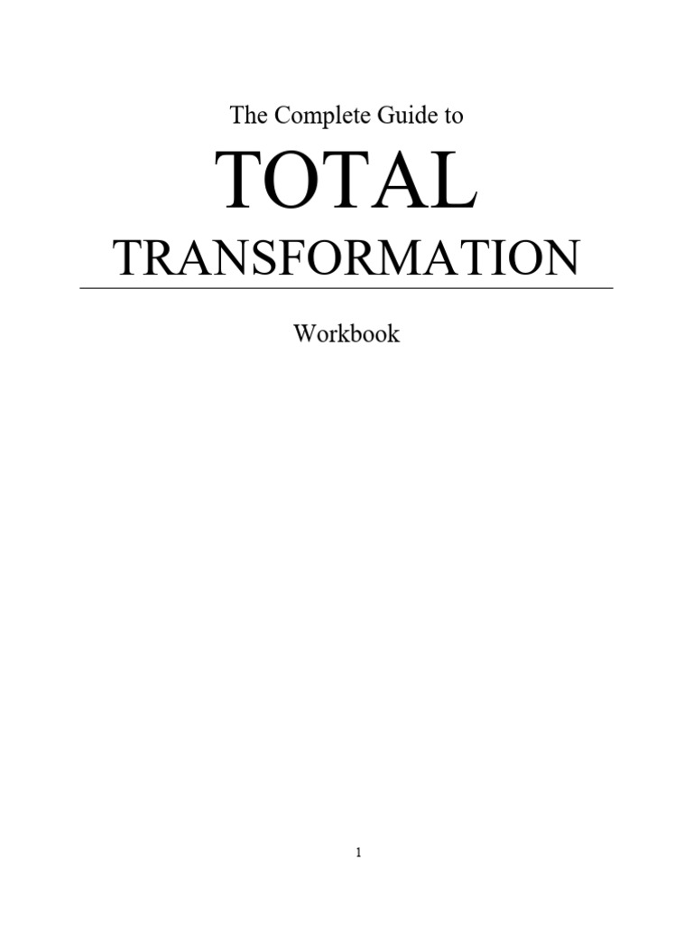 Total Transformation Workbook Guide | PDF | Motivational | Motivation
