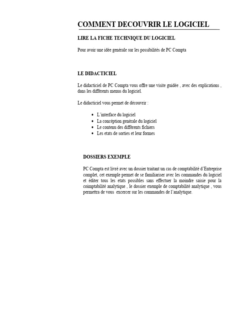 Guide d'utilisation de PC Compta | PDF | Comptabilité | Bilan comptable