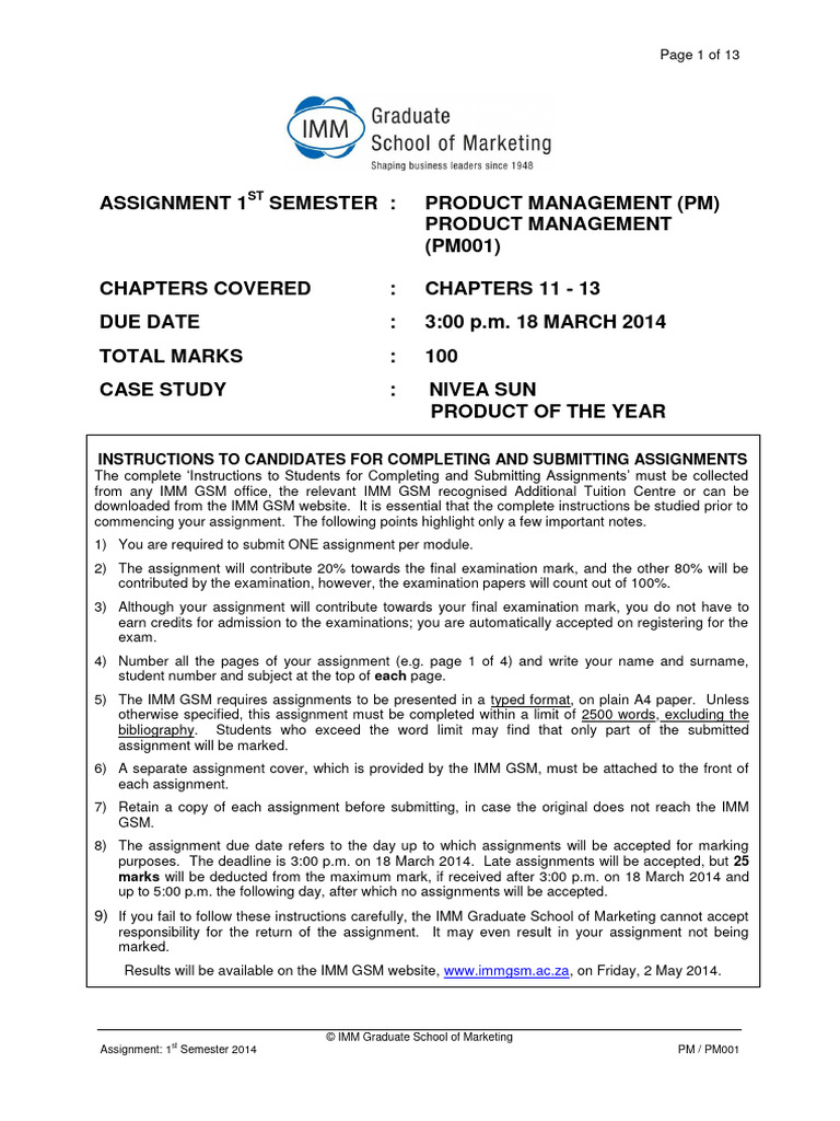 PM 001 Assign Q 20141 Product Management Download Free PDF