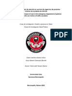 Anteproyecto de grado, Medición del impacto de atención en servicio de urgencias de pacientes victimas de accidente de tránsito Semestre I-2021