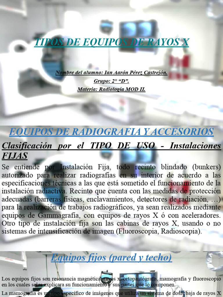TIPOS DE EQUIPOS DE RAYOS X | PDF | Ct Scan | Rayo X
