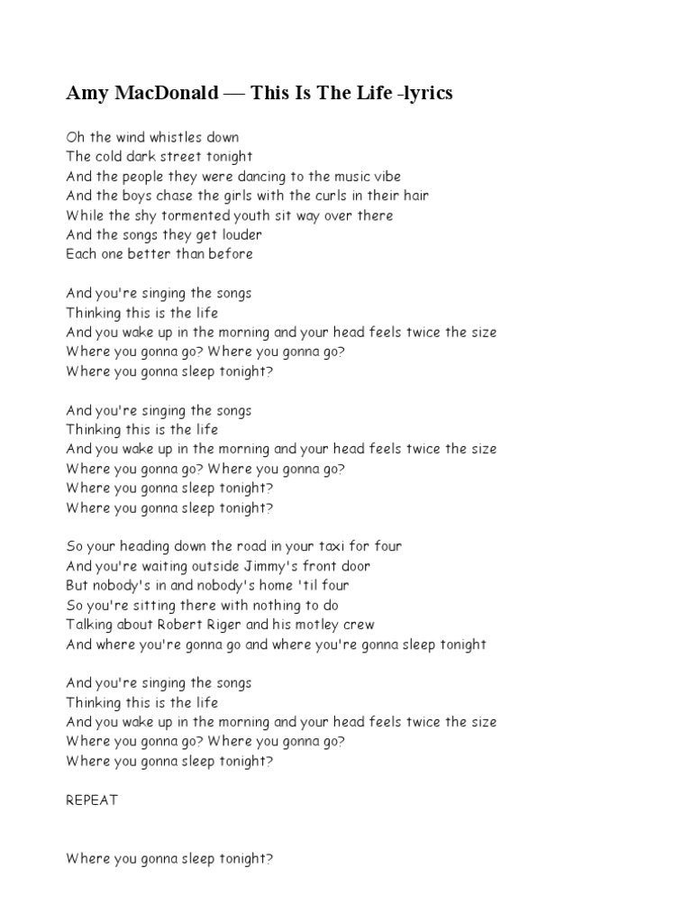 This Is The Life SONG | PDF | Pop Songs | Dance Pop