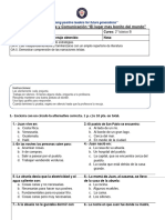 Evaluación Lenguaje Abril 2°B