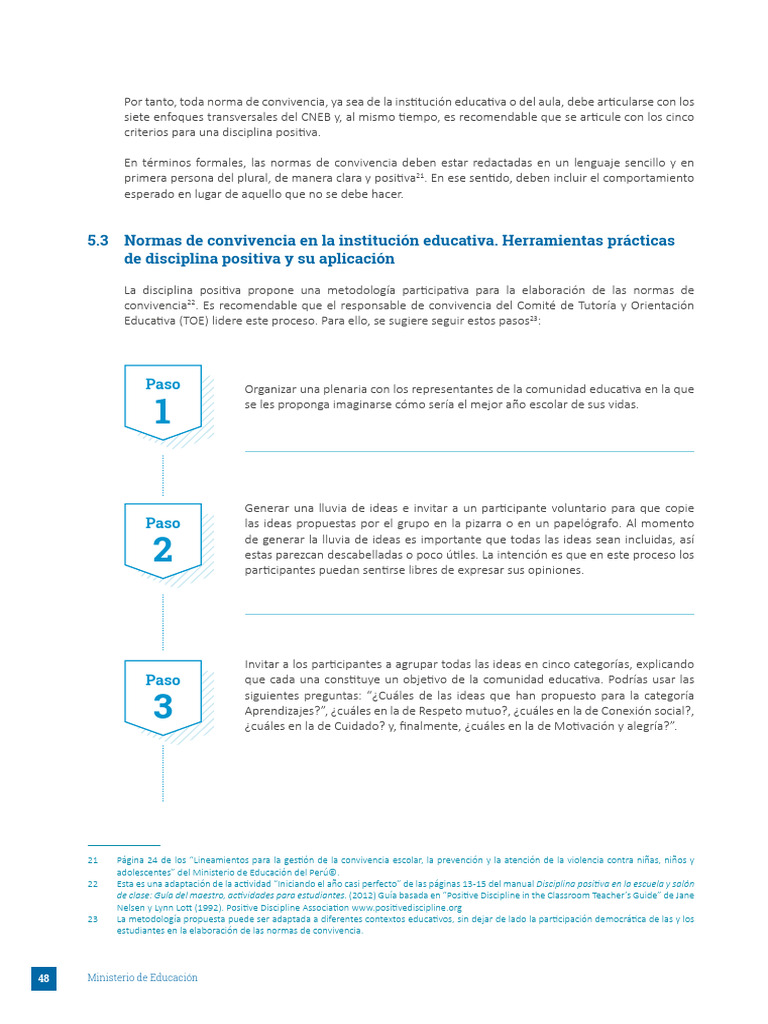 Lectura 2 Elaboración Participativa de Las Normas de Convivencia ...