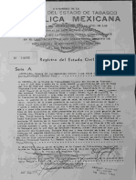 Francisco Celorio (Hijo) Acta Nacimiento Reg Civil - Mexico