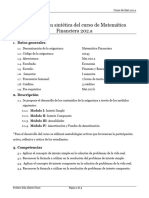 Programación sintética del curso de Matemática Financiera 202