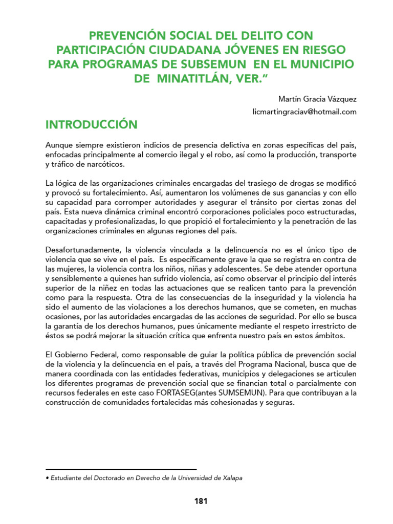 15 Prevencion Social Del Delito Con Participacion Ciudadana Jovenes en ...