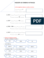 Ficha Descomposición de Números Naturales