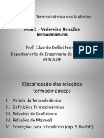 3 - Variáveis e Relações Termodinâmicas