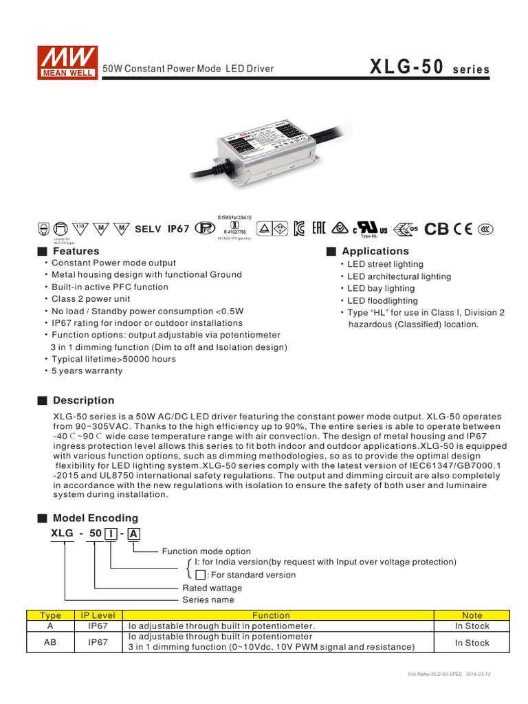 XLG 50 Ab | PDF | Power Supply | Signal Processing