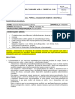 Relatório de Prática - Fisiologia e Biofísica - Profa. Juliana Gonçales