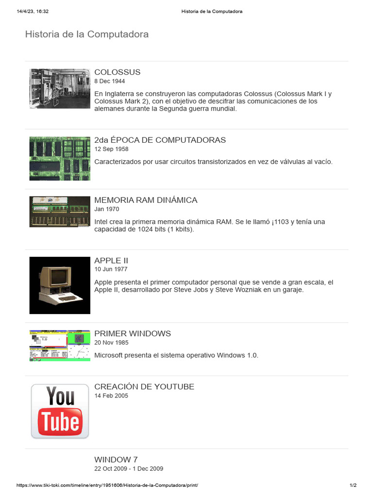 Evolución de la Computadora: Hitos Clave | PDF