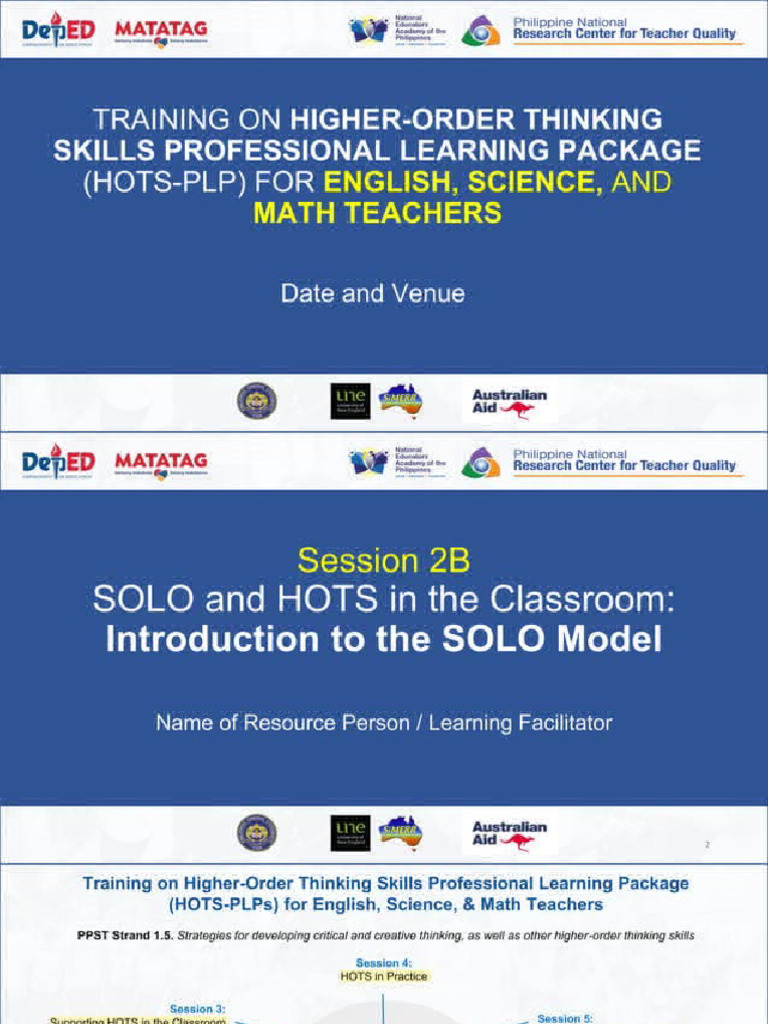 Session 2b Solo & Hots in The Classroom | PDF