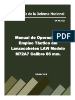 Manual de Operación y Empleo Táctico Del Lanzacohetes LAW Modelo M72A7 Calibre 66 MM