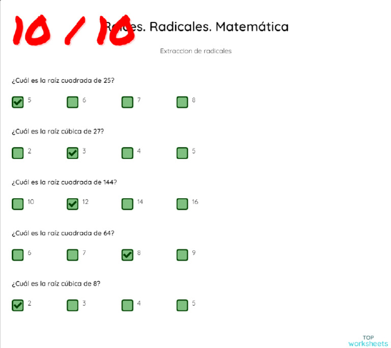 Raices Radicales Matemática Pdf