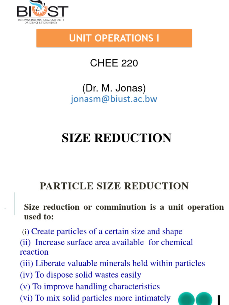 Size Reduction Equipment Training | PDF | Mill (Grinding) | Mechanical ...