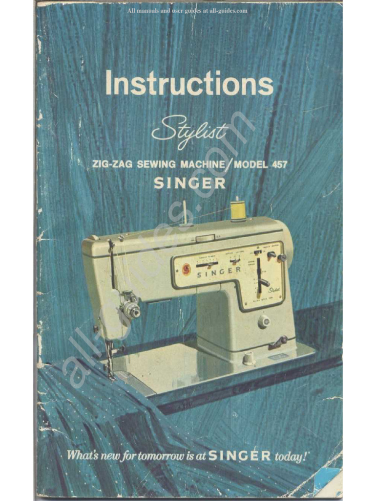 Singer Stylist 457 Sewing Machine Instruction Manual PDF Sewing