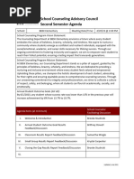 Advisory Council Second Semester Agenda