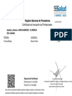 Registro Nacional de Prestadores: Certificado de Inscripción de Profesionales