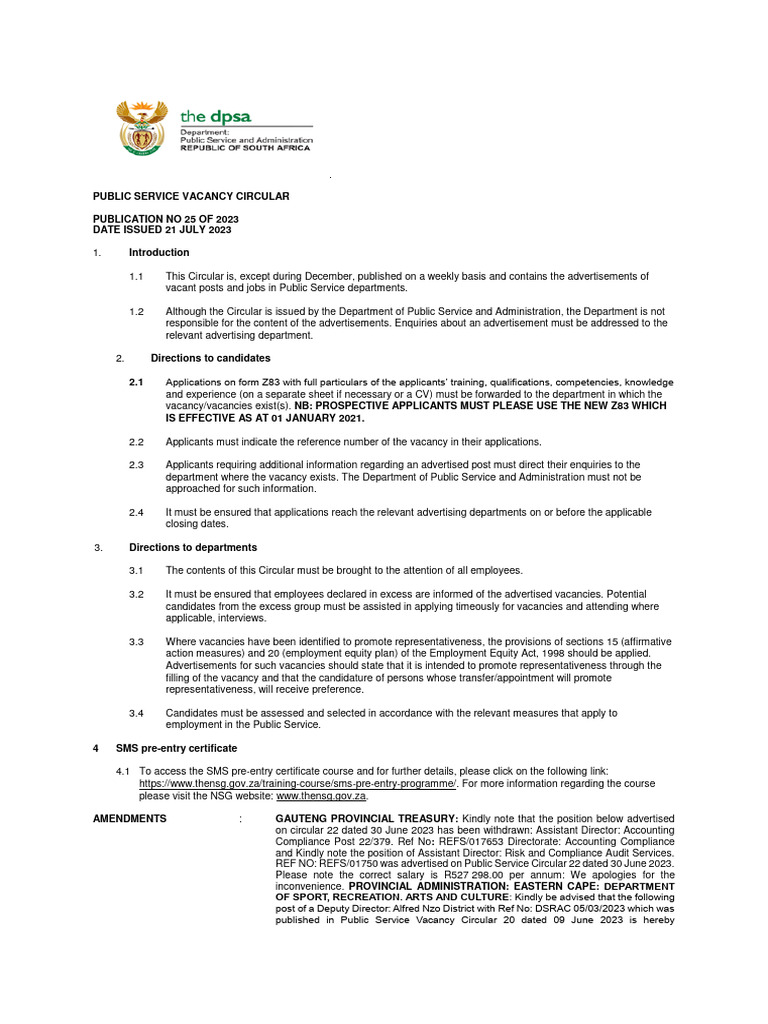PUBLIC SERVICE VACANCY CIRCULAR visual data 7