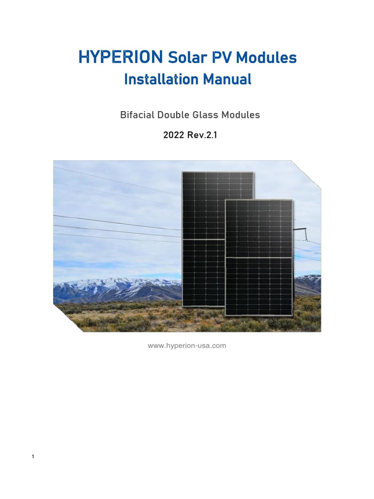 Hyperion 400W Solar Panel Installation Guide | PDF | Solar Panel ...