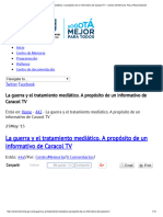 La Guerra y El Tratamiento Mediático. A Propósito de Una Informativo de Caracol TV - Centro de Memoria, Paz y Reconciliación