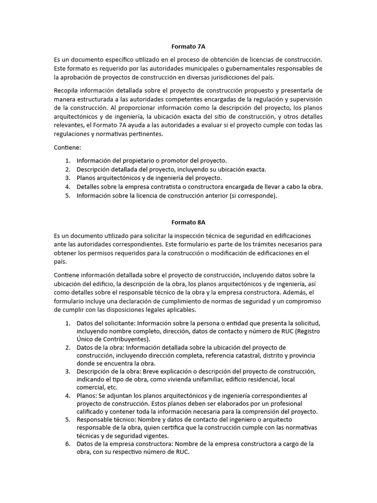 Ejemplo de Formato 7A para Solicitud | PDF | Arquitecto | edificio