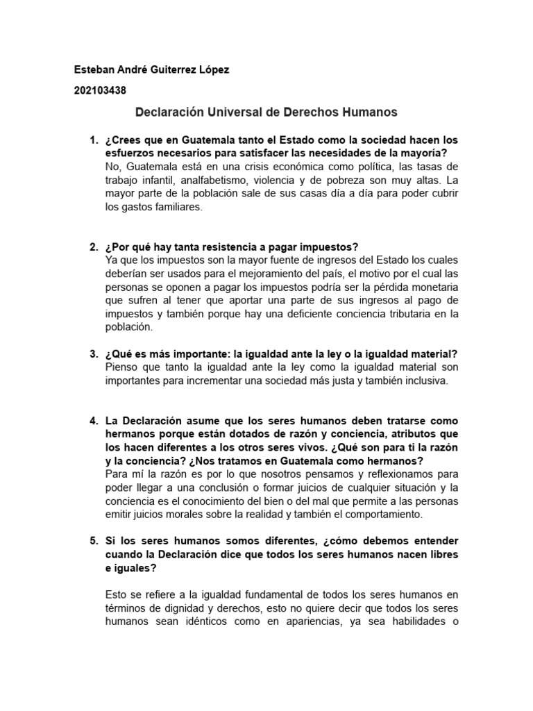 Derechos Humanos en Guatemala | PDF | Razón | Impuestos