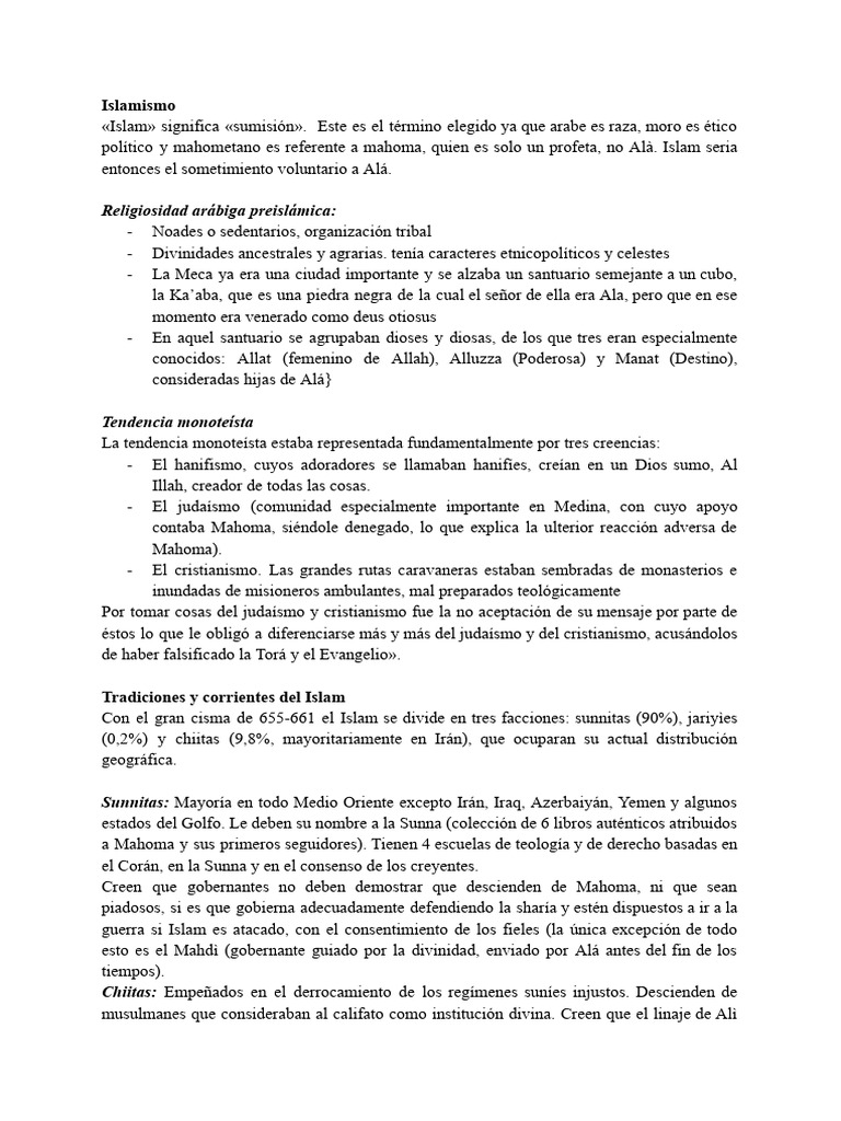Introducción al Islamismo y sus Corrientes | PDF | Islam sunita | Islam ...