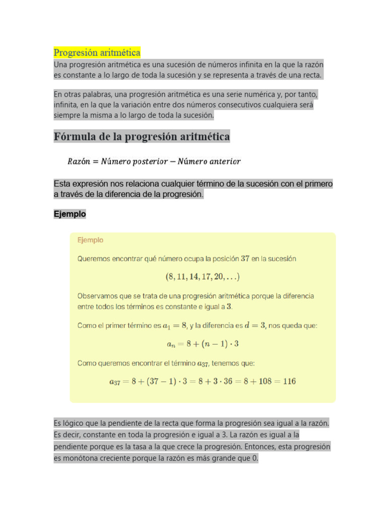 Progresión Aritmética | PDF | Secuencia | Línea (geometría)