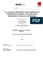 Les Aliments Industriels Pour Animaux de Compagnie en France: Etat Des Lieux, Tendances Et Place Du Veterinaire