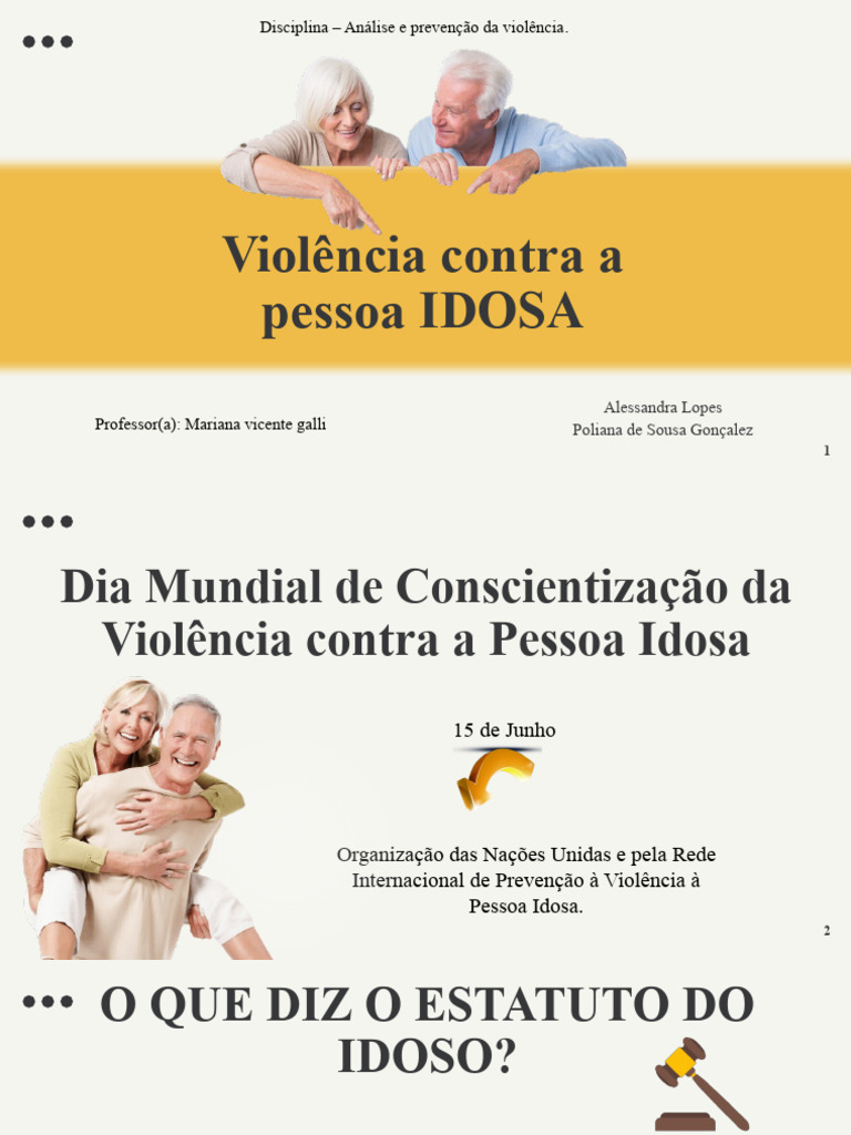 Violência contra Idosos: Tipos e Sinais | PDF | Violência | Ansiedade