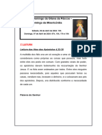 LEITURAS MISSA DO DOMINGO DA OITAVA DA PÁSCOA - MISERICÓRDIA