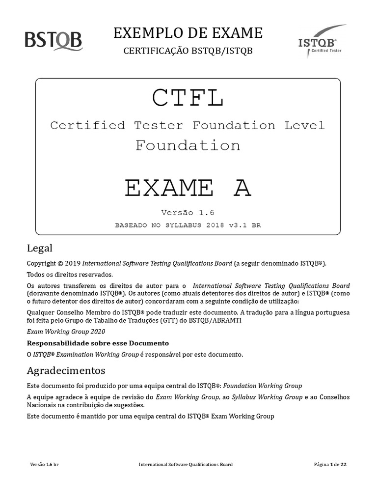 CTFL 2018 Sample A (v1.6br) - 1-12 | PDF | Depuração