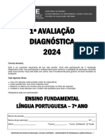 1ª AVALIAÇÃO DIAGNÓSTICA 2024 - ENSINO FUNDAMENTAL - ANOS FINAIS - 7º ANO - LP