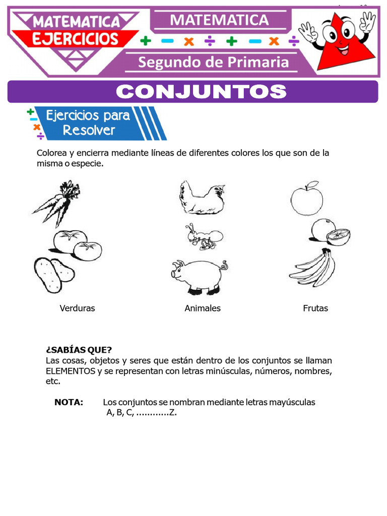 Ejercicio De Conjuntos Para Segundo Grado De Primaria Segundo Grado